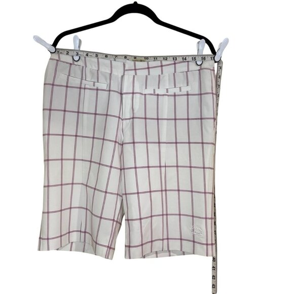 Catwalk Performance Artwear white/pink/burgundy lined golf shorts - Picture 9 of 11